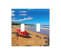 Phayah Red Conch By The Sea Pattern Double Toggle Light Switch Plate Outlet Covers Decorative per bagno, camera da letto, cucina 11,4 x 11,4 cm