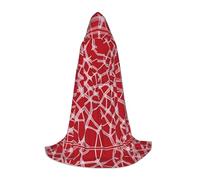 PHAYAH Red e White Lines Pattern Poncho con cappuccio Unisex Natale Felpa con cappuccio per Cosplay Halloween Costume Party Masquerade Small
