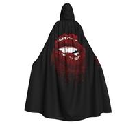 PHAYAH Red Lips Pattern Halloween stregoneria stregoneria con cappuccio mantello Natale felpa con cappuccio Cosplay festa in maschera vestito regalo costume