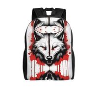PHAYAH Sangue Rosso Testa di Lupo Modello Zaino Per Le Donne Uomini Zaino Casual Teen Ragazzi E Ragazze 16 Pollice Laptop Bookbag Viaggi Affari