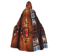 PHAYAH Santa Fuori dalla Finestra Modello Halloween Stregoneria Stregoneria con cappuccio Mantello Natale Felpa con cappuccio Cosplay Festa in maschera Vestito Regalo Costume