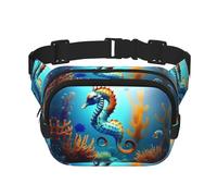 Phayah Seabed Coral Seahorse - Marsupio da uomo e da donna, con cinghia regolabile, per allenamento all'aperto, viaggi, casual, corsa, escursionismo, ciclismo