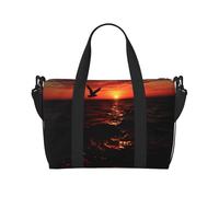 Phayah Seagulls At Dusk Sea Borsone da viaggio Weekender Pernottamento Palestra Tote per donne ragazze Borsa a tracolla Allenamento Resistente all'acqua, Nero, Taglia unica, Nero, One Size