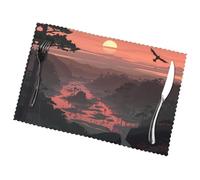 Phayah Set di 6 tovagliette all'alba nella valle, 30,5 x 45,7 cm, per feste, cucina, sala da pranzo, decorazione per feste e banchetti