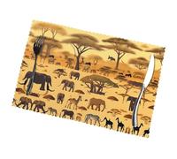 Phayah Set di 6 tovagliette all'americana con motivo animali del prato africano, 30,5 x 45,7 cm, per feste, cucina, sala da pranzo, decorazione per feste e banchetti
