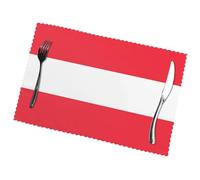 Phayah Set di 6 tovagliette all'americana con motivo bandiera austriaca, 30,5 x 45,7 cm, per feste, cucina, sala da pranzo, decorazione per feste e banchetti