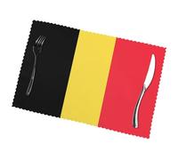 Phayah Set di 6 tovagliette con bandiera del Belgio, 30,5 x 45,7 cm, per feste, cucina, sala da pranzo, decorazione festiva, banchetto