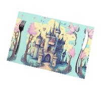 Phayah Set di 6 tovagliette da tavola con castello delle fiabe, 30,5 x 45,7 cm, adatte per feste, decorazioni per ristoranti, banchetti festivi.