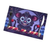 Phayah Set di 6 tovagliette da tavola con motivo a topolino in stile cartone animato, 30,5 x 45,7 cm, per feste, cucina, sala da pranzo, decorazione per banchetti e festività