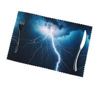 Phayah Set di 6 tovagliette da tavolo Lightning and Thunder, 30,5 x 45,7 cm, adatte per feste, decorazioni per ristoranti, banchetti festivi.