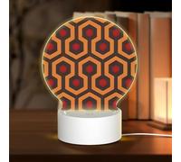 PHAYAH Shining Overlook Pattern Round Decorative Night Lights con USB Plug in Lampada da tavolo con 3 modalità di luce regolabile per camera da letto, soggiorno, caffè