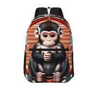 PHAYAH Shining Overlook Pattern Zaino 17 "18l Grande Capacità Spallacci Regolabili Borsa Semplice Per Tutti, La scimmia silenziosa, Etichettalia unica