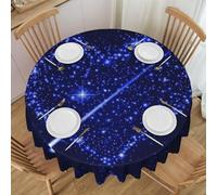 PHAYAH Shooting Star Heart Pattern Round Laciness tovaglia decorativa 152,4 cm, festa in fattoria, tovaglia rotonda per soggiorno cucina decorazioni