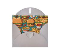 PHAYAH Simpatici biglietti di auguri vuoti con motivo hamburger patatine fritte, con buste grigie, per Natale, anniversari di matrimonio e inviti per feste