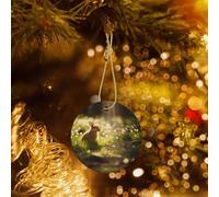 Phayah Simpatico coniglietto modello Hristmas ciondolo rotondo in ceramica albero di Natale ornamenti Homefor raduni decorazione