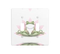 Phayah Simpatico motivo rana che fa yoga piastra da parete copertura doppia interruttore luce interruttore dimensioni 11,4 x 11,4 cm per aree residenziali e commerciali