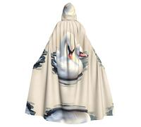 PHAYAH Simpatico piccolo cigno modello con cappuccio poncho unisex Natale felpa con cappuccio per cosplay Halloween costume festa in maschera