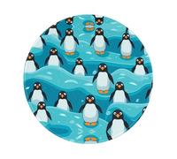 PHAYAH Simpatico tappetino per mouse rotondo con motivo pinguino per scrivania, mouse senza fili, laptop, computer da gioco, viaggi, lavoro, forniture per ufficio, 20 x 20 cm