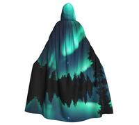 PHAYAH Sky Aurora Mantello Lungo Con Cappuccio Mantello Poliestere Strega Costumi Di Halloween Per Cosplay Costume Donne Uomini