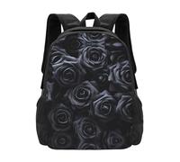 PHAYAH So Many Black Roses Pattern Zaino Per Donne Uomini Zaino Casual Teen Ragazzi E Ragazze 16.5 Pollici Laptop Bookbag Viaggi Affari