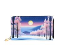 PHAYAH Solstizio d'Inverno Modello Paesaggio Portafoglio Donna Portafoglio In Pelle Porta Carte Di Credito Frizione Lungo Signore Bill