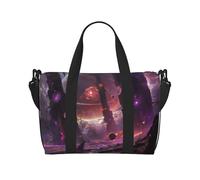 Phayah Strange Planet Space Travel Borsone Weekender Pernottamento Palestra Tote per Donne Ragazze Borsa a Tracolla Allenamento Impermeabile, Nero , Taglia unica