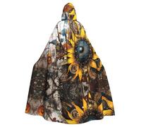 PHAYAH Strano Girasole Lungo Con Cappuccio Mantello Poliestere Strega Costumi Di Halloween Per Cosplay Costume Donne Uomini