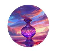 PHAYAH Tappetino per mouse rotondo con motivo bottiglia magica dei desideri, impermeabile, antiscivolo, base in gomma per la protezione della scrivania, diametro 20 cm