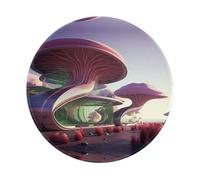 PHAYAH Tappetino per mouse rotondo con motivo di costruzione virtuale per scrivania mouse wireless portatile computer da gioco computer da viaggio lavoro forniture per ufficio 20 x 20 cm