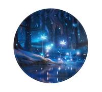 PHAYAH Tappetino per mouse rotondo con motivo di piante magiche, impermeabile, con base in gomma antiscivolo, diametro 20 cm