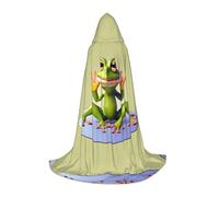 PHAYAH The Funny Frog Doing Yoga Modello Halloween stregoneria stregoneria con cappuccio mantello Natale felpa con cappuccio Cosplay festa in maschera vestito regalo L