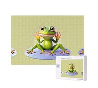 Phayah The Funny Frog Doing Yoga Pattern Puzzle Unico Jigsaw Wall Art Picture per la decorazione della casa 300 pezzi