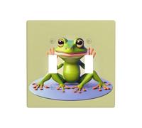 Phayah The Funny Frog Doing Yoga Pattern Wall Plate Outlet Cover Double Toggle Light Switch Cover Dimensioni 11,4 x 11,4 cm per aree residenziali e commerciali