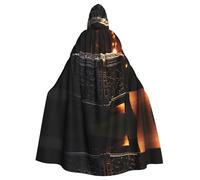 PHAYAH The Mysterious Music Box Pattern Poncho con cappuccio unisex Natale felpa con cappuccio per cosplay Halloween festa in maschera