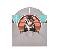PHAYAH The Silent Monkey Pattern - Biglietti di auguri vuoti con buste grigie, per Natale, anniversari di matrimonio e inviti per feste