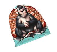 PHAYAH The Silent Monkey Pattern Caps per le donne berretto leggero cappelli da sonno traspirante fodera casco cappello lavorato a maglia nero