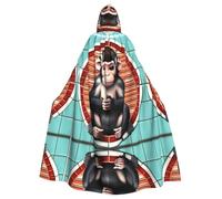 PHAYAH The Silent Monkey Pattern Poncho con cappuccio unisex Natale felpa con cappuccio per cosplay Halloween festa in maschera