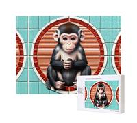 Phayah The Silent Monkey Pattern Puzzle Unico Jigsaw Wall Art Picture per la decorazione della casa 500 pezzi