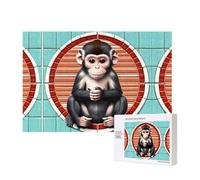 Phayah The Silent Monkey Pattern Puzzle Unico Jigsaw Wall Art Picture per la decorazione della casa 300 pezzi