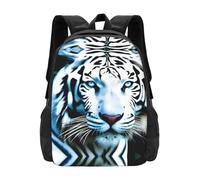 PHAYAH Tigre Bianca Con Occhi Blu Modello Zaino Per Donne Uomini Zaino Casual Teen Ragazzi E Ragazze 16.5 Pollice Laptop Bookbag Viaggi Affari