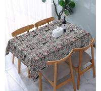 PHAYAH Tovaglia con motivo furetti francese alla moda, 137 x 183 cm, tovaglia decorativa, lavabile, adatta per casa, matrimonio, ristorante, campeggio