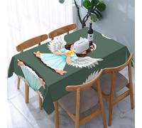 PHAYAH Tovaglia rettangolare da 137 x 183 cm, motivo con angioletti, per casa, cucina, sala da pranzo, feste, uso interno ed esterno