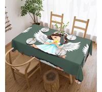 PHAYAH Tovaglia rettangolare da 137 x 183 cm, motivo con angioletti, per casa, cucina, sala da pranzo, feste, uso interno ed esterno