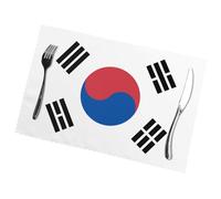 Phayah Tovagliette da tavola con bandiera della Repubblica di Corea (set di 6) 30,5 x 45,7 cm, adatte per feste, decorazioni per ristoranti, banchetti festivi.