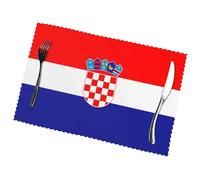 Phayah Tovagliette da tavola con bandiera della Repubblica di Croazia (set di 6) 30,5 x 45,7 cm, adatte per feste, decorazioni per ristoranti, banchetti festivi.
