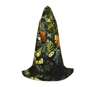 PHAYAH Tropical Rainforest Palm Leaves Pattern Halloween stregoneria stregoneria accappatoio con cappuccio mantello Natale felpa cosplay festa in maschera vestito regalo piccolo