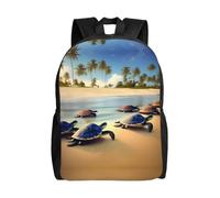 PHAYAH Turtles On The Beach Modello Leggero 16 Pollice Laptop Bag Per Le Ragazze Donne Casual Spalline Zaino Ritorno A Scuola