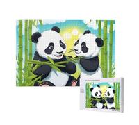 Phayah Two Happy Pandas Puzzles 1000 pezzi per puzzle puzzle in legno per famiglia amico Home Decor Wall Art 29,5 x 50 cm