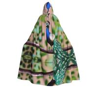 PHAYAH Uccelli Pavone Modello Halloween Strega Stregoneria Cappuccio Veste Cappuccio Natale Cosplay Festa in maschera Costume Regalo