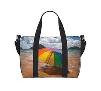 Phayah Umbrella by The Sea, borsone da viaggio per weekender, per la notte, palestra, borsa a tracolla per donne e ragazze, resistente all'acqua, Nero , Taglia unica